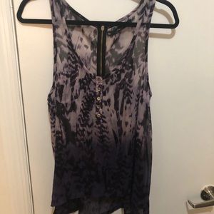 Sheer animal print tank top